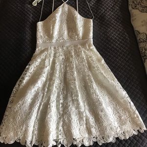 Aiden Mattox white lace dress